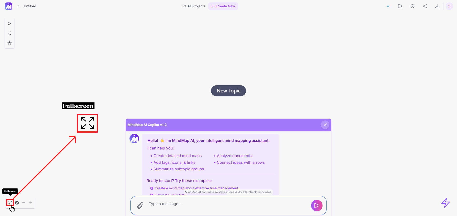 MindMap AI tooltip