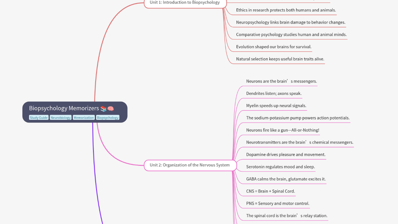 Mind Map:Biopsychology Memorizers ...