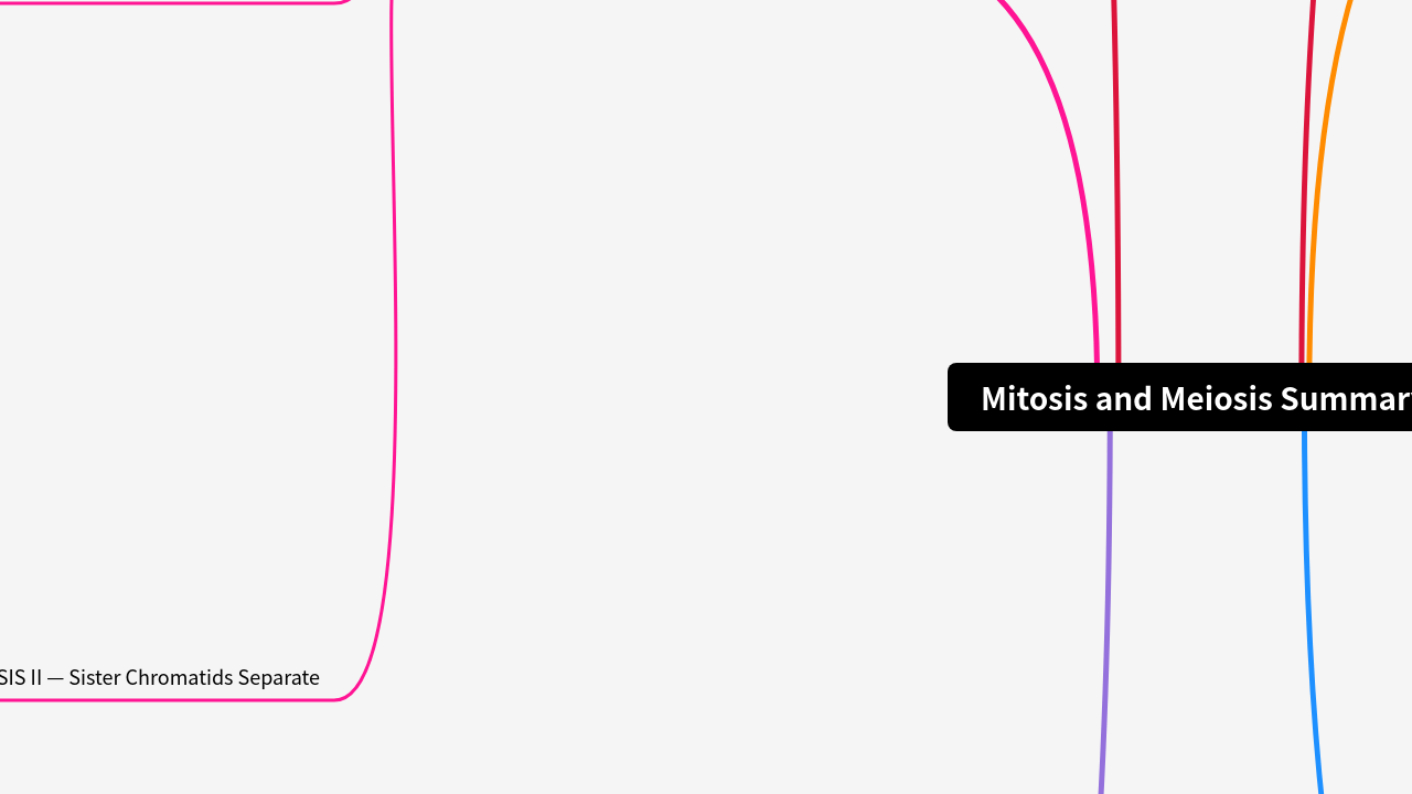 Mind Map:Mitosis and Meiosis Summary ...