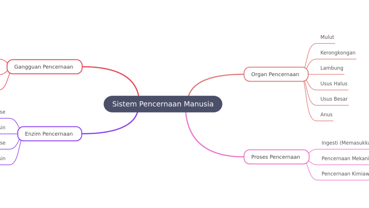 Mind Map:Sistem Pencernaan Manusia ...