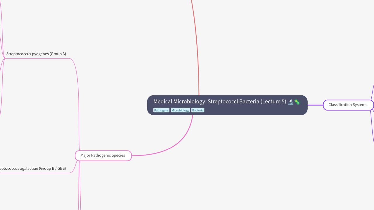 Mind Map:Medical Microbiology: Streptococci Bacteria (Lecture 5) ...
