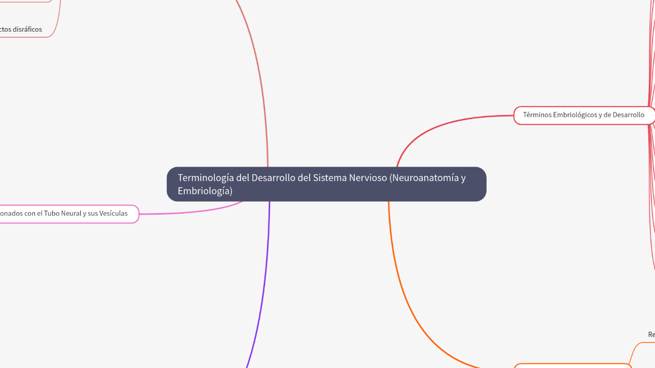 Mind Map:Terminología del Desarrollo del Sistema Nervioso (Neuroanatomía y Embriología) ...
