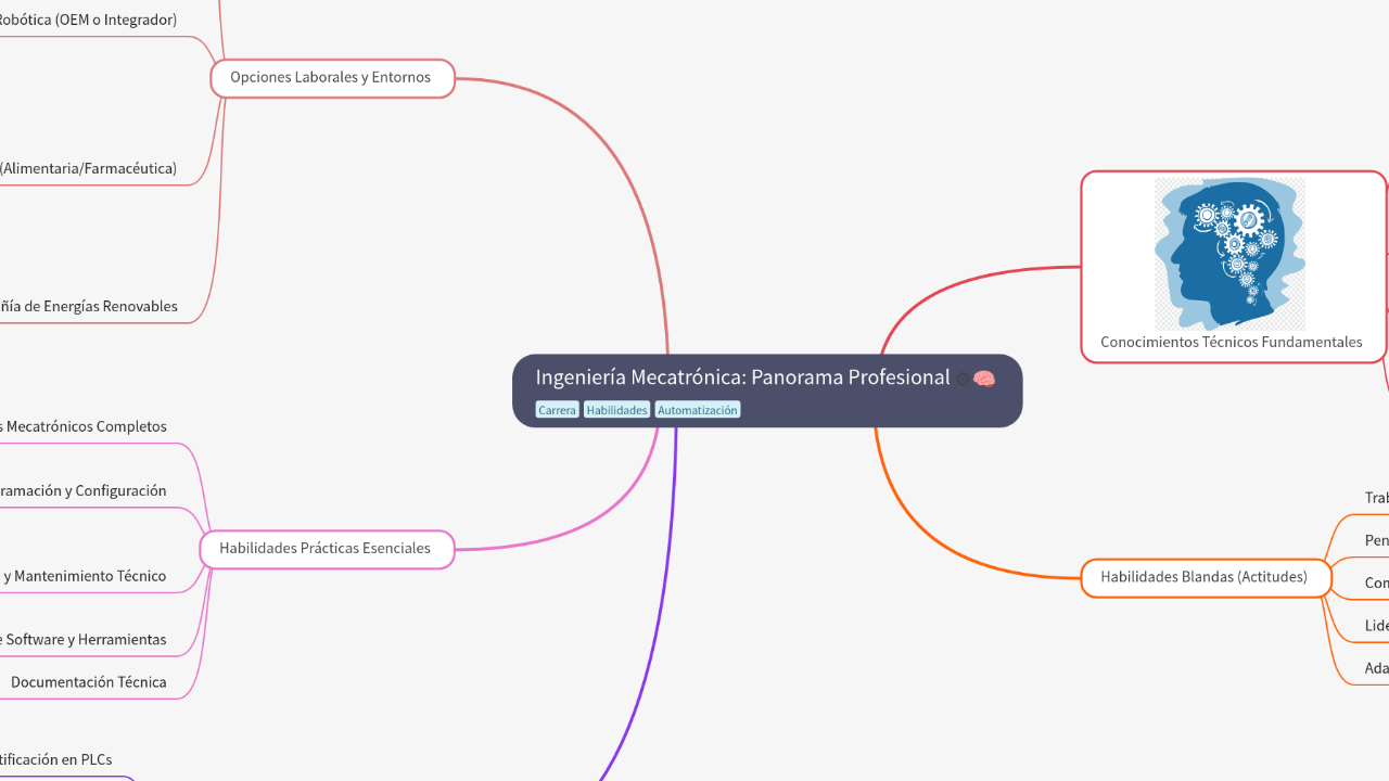 Mind Map:Ingeniería Mecatrónica: Panorama Profesional ...