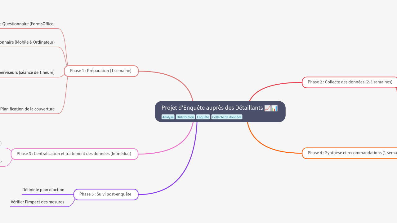 Mind Map:Projet d'Enquête auprès des Détaillants ...