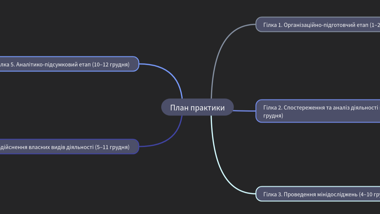 Mind Map:План практики ...