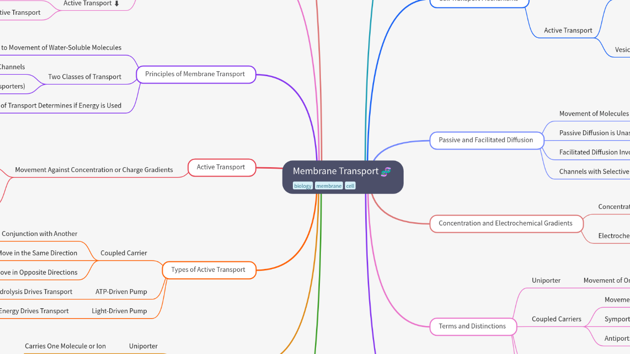 Mind Map:Membrane Transport ...