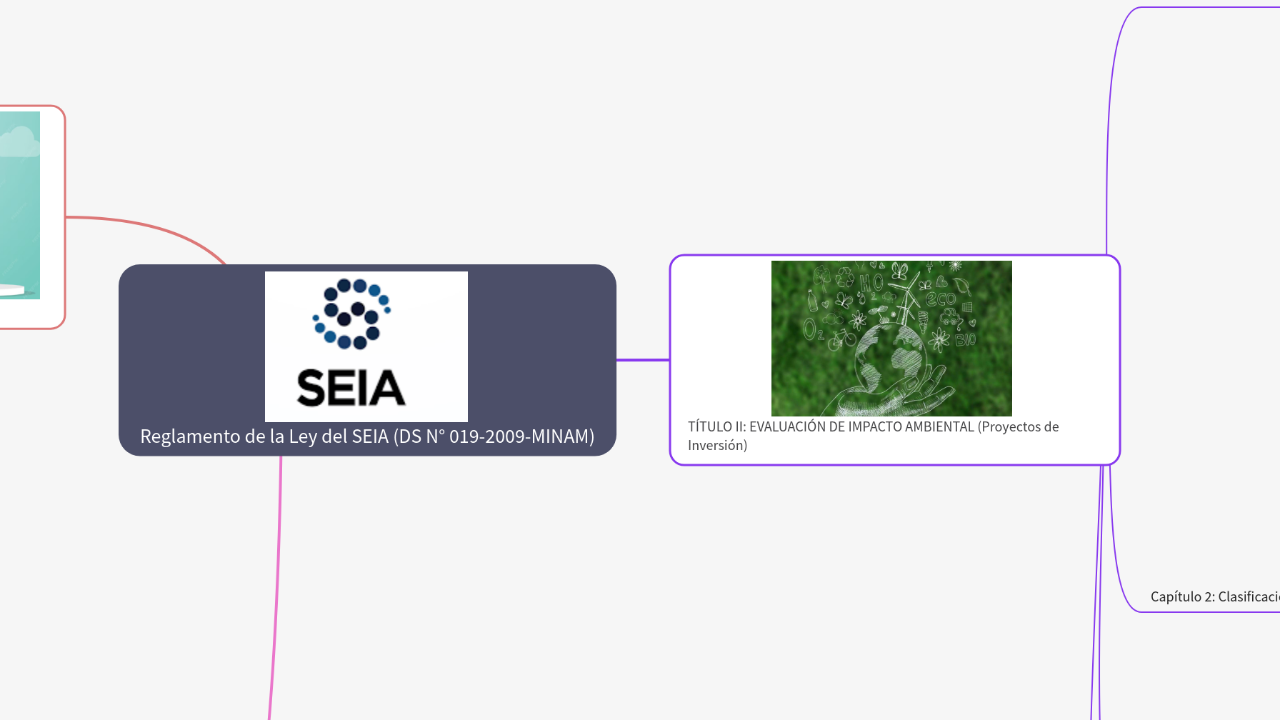 Mind Map:Reglamento de la Ley del SEIA (DS N° 019-2009-MINAM) ...