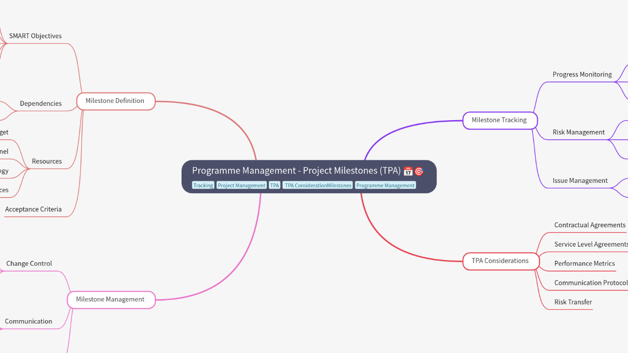 Mind Map:Programme Management - Project Milestones (TPA) ...