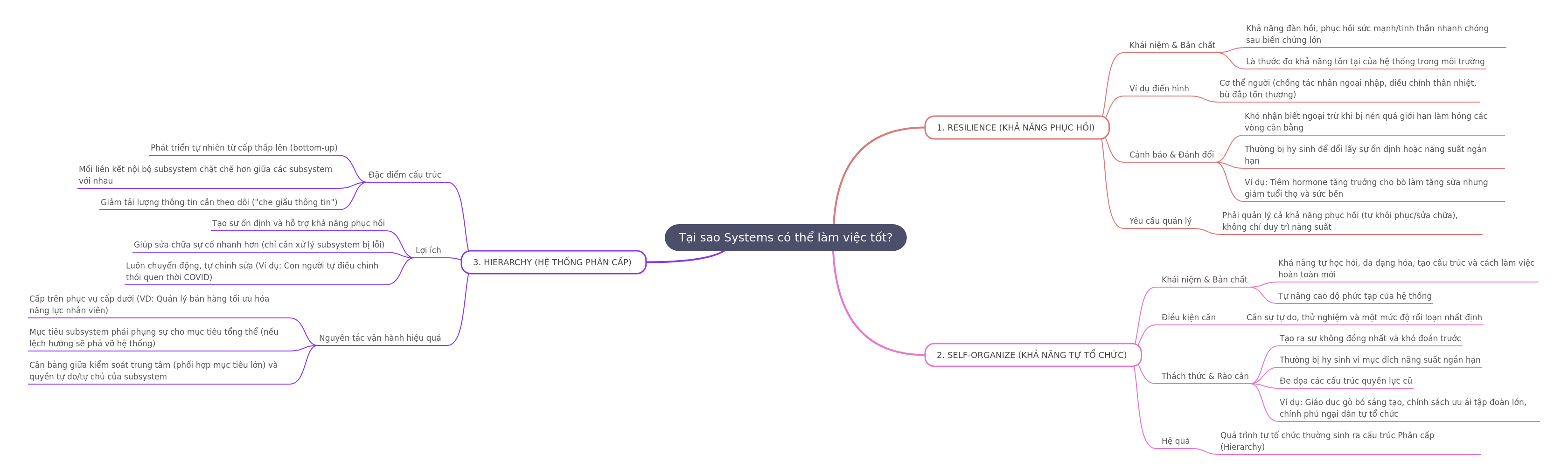 Why Systems Work Well: Resilience, Self-Org, Hierarchy
