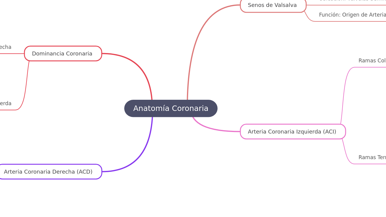 Mind Map:Anatomía Coronaria ...