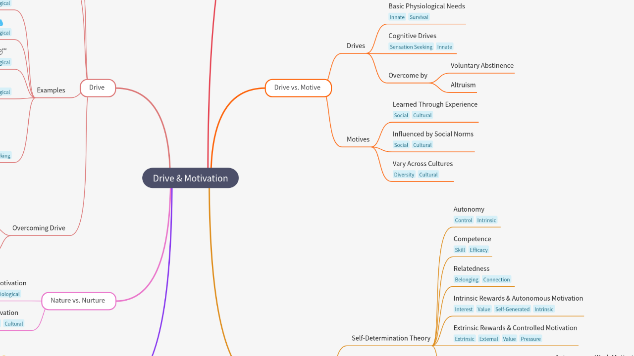 Mind Map:Drive & Motivation ...