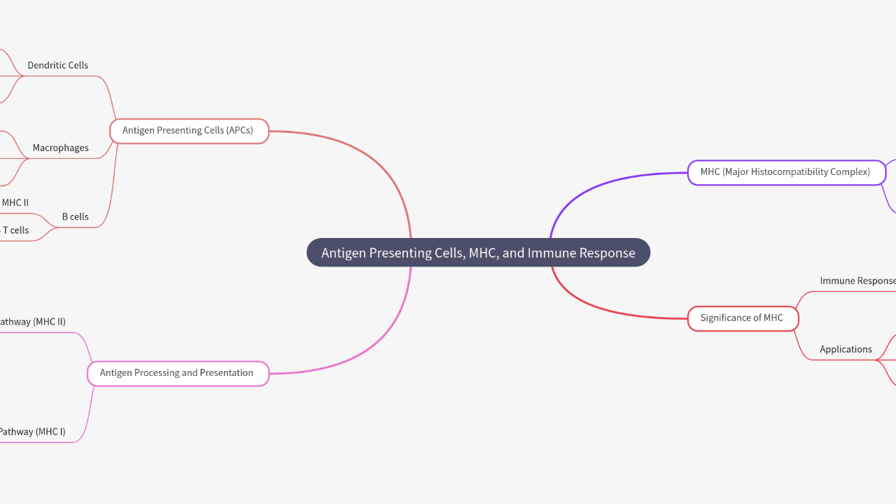Mind Map:Antigen Presenting Cells, MHC, and Immune Response ...