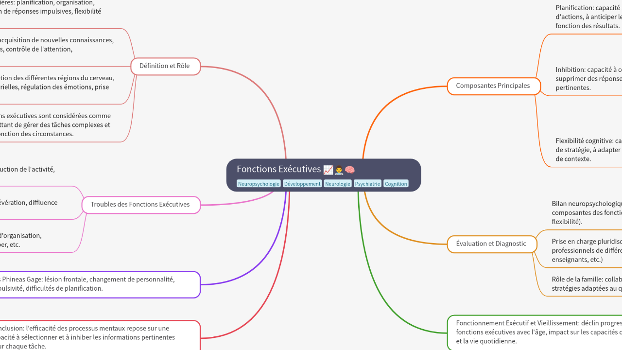 Mind Map:Fonctions Exécutives ...