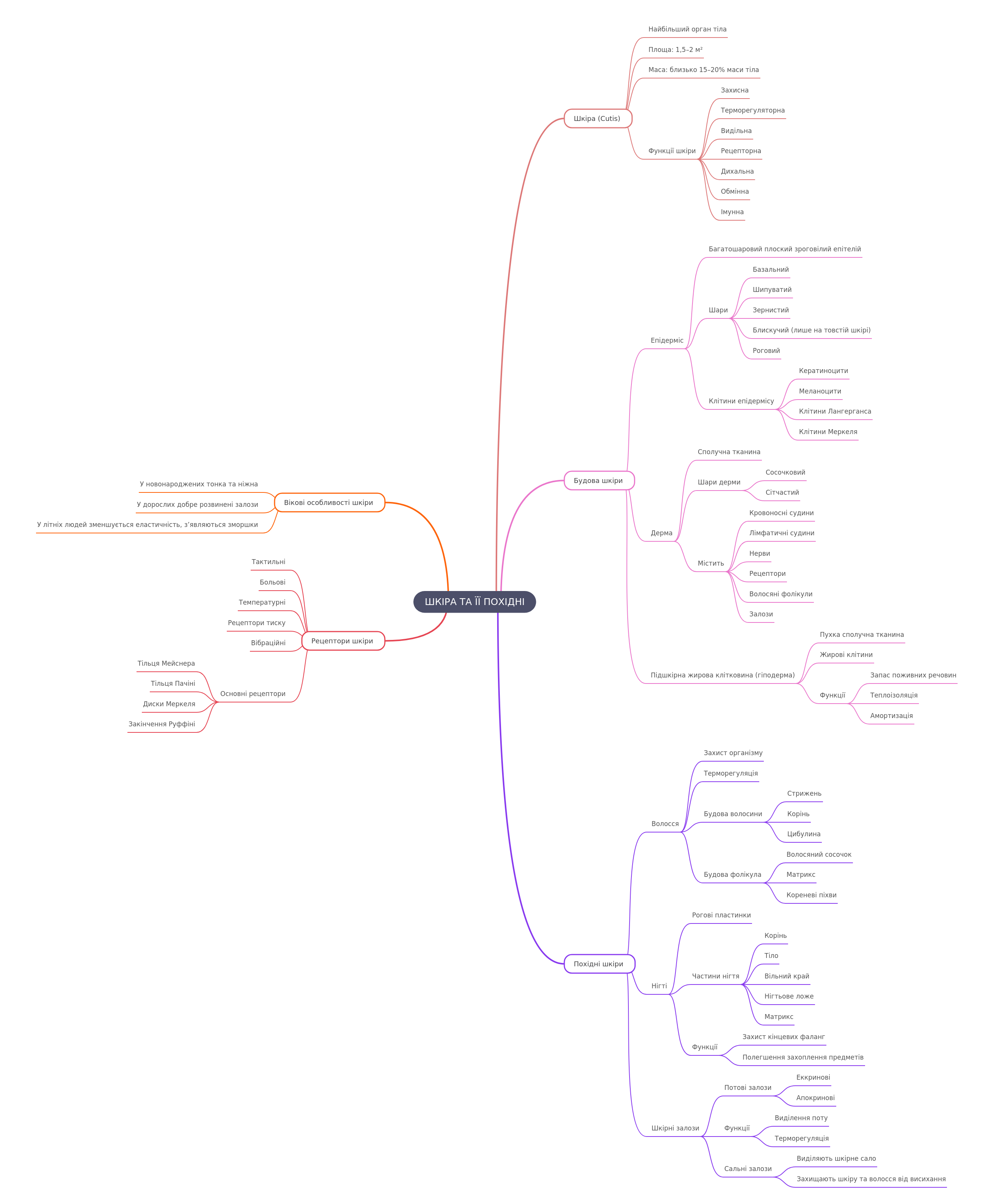 Skin and Its Derivatives: Structure, Functions, and Features