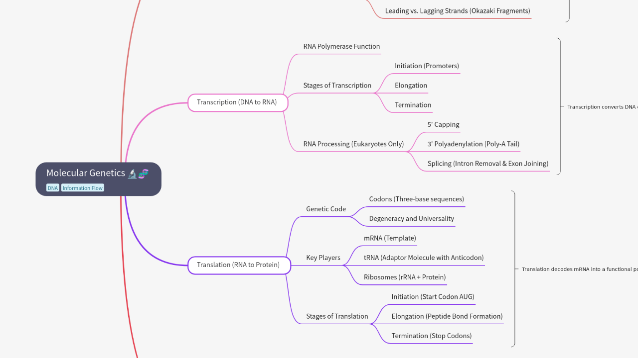 Mind Map:Molecular Genetics ...