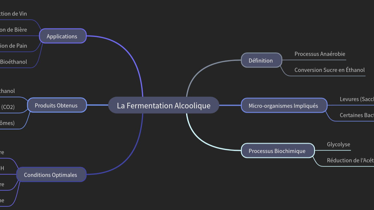 Mind Map:La Fermentation Alcoolique ...