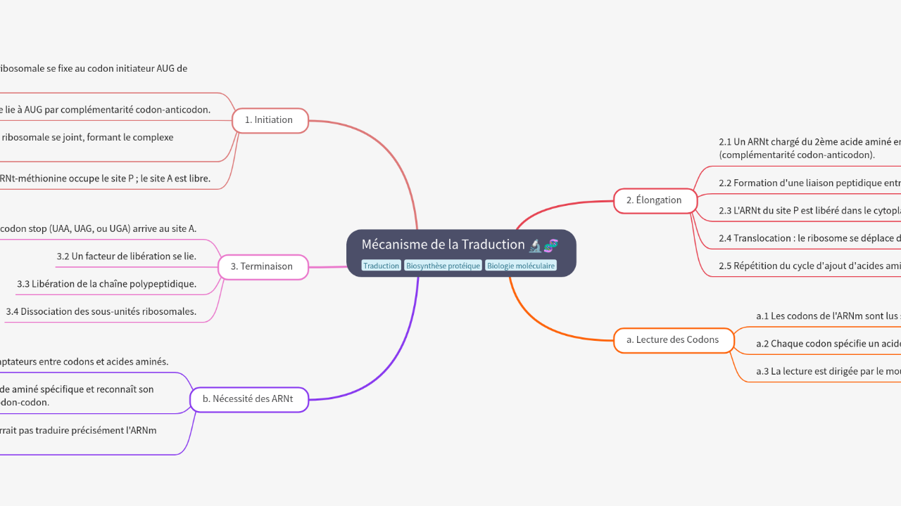 Mind Map:Mécanisme de la Traduction ...