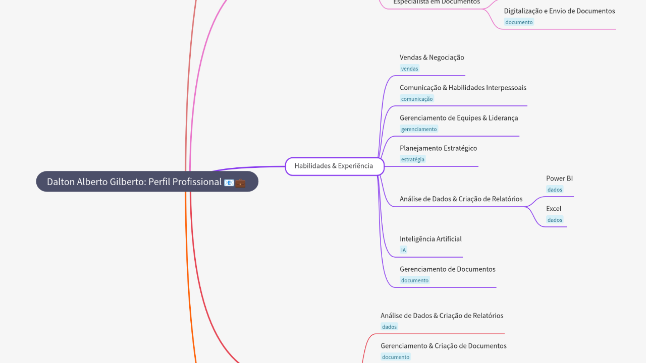 Mind Map:Dalton Alberto Gilberto: Perfil Profissional ...