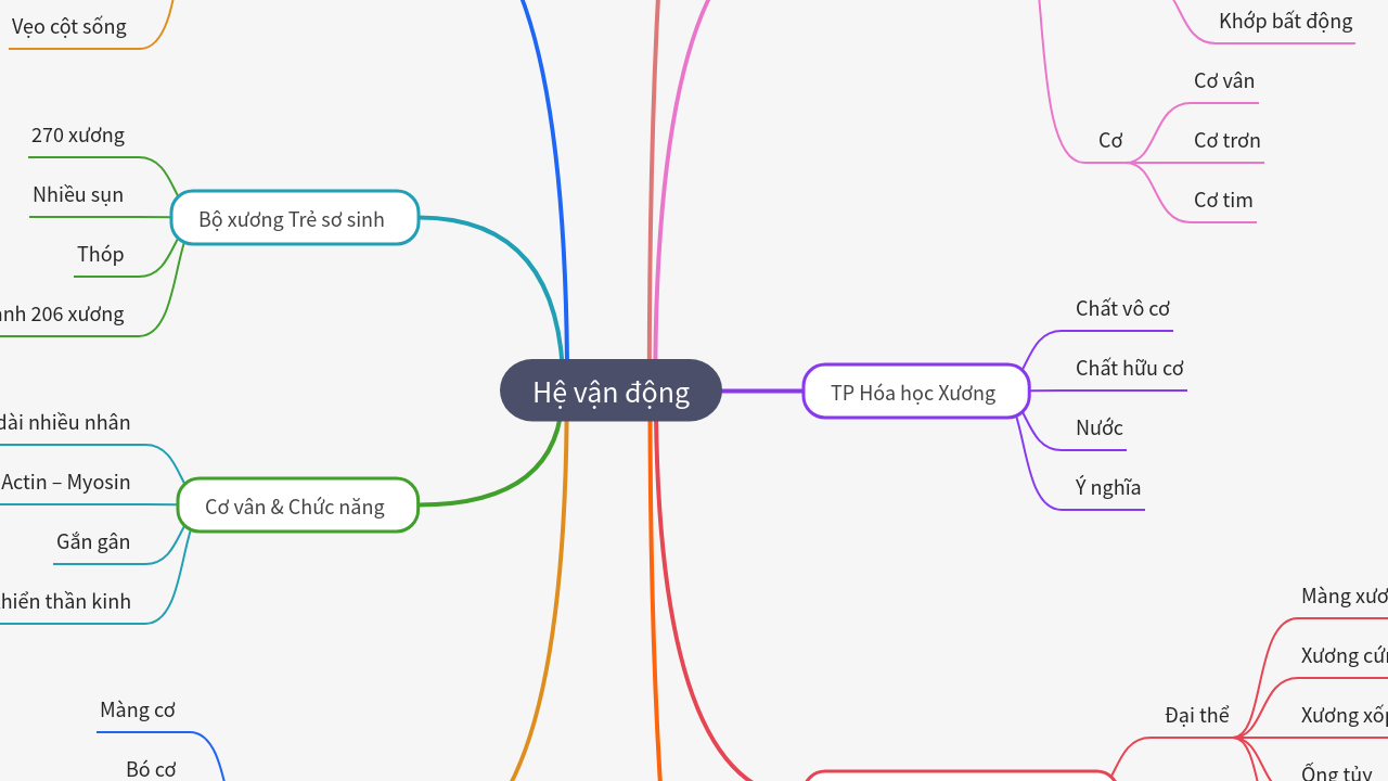 Mind Map:Hệ vận động ...