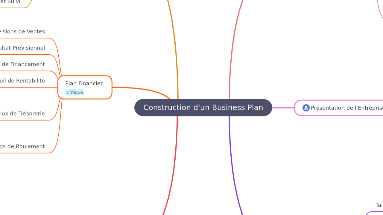 Mind Map:Construction d'un Business Plan ...