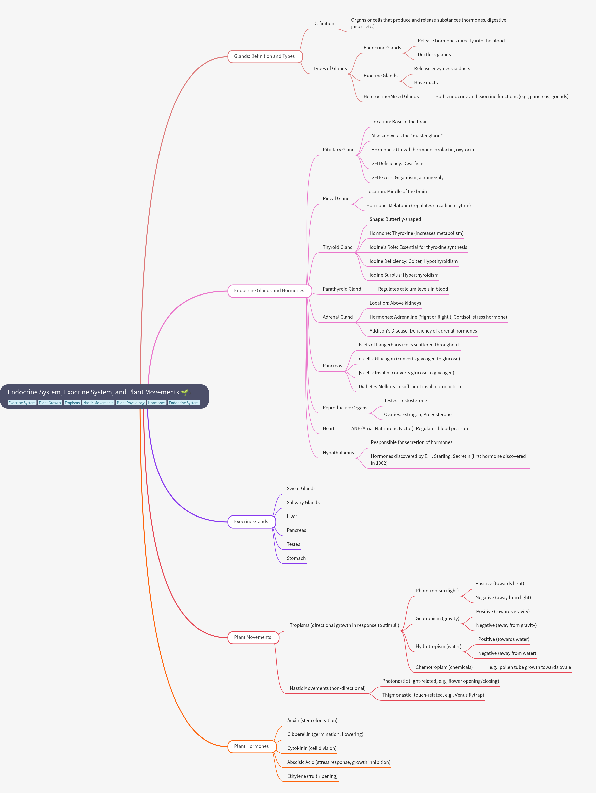 Endocrine, Exocrine Systems & Plant Movements