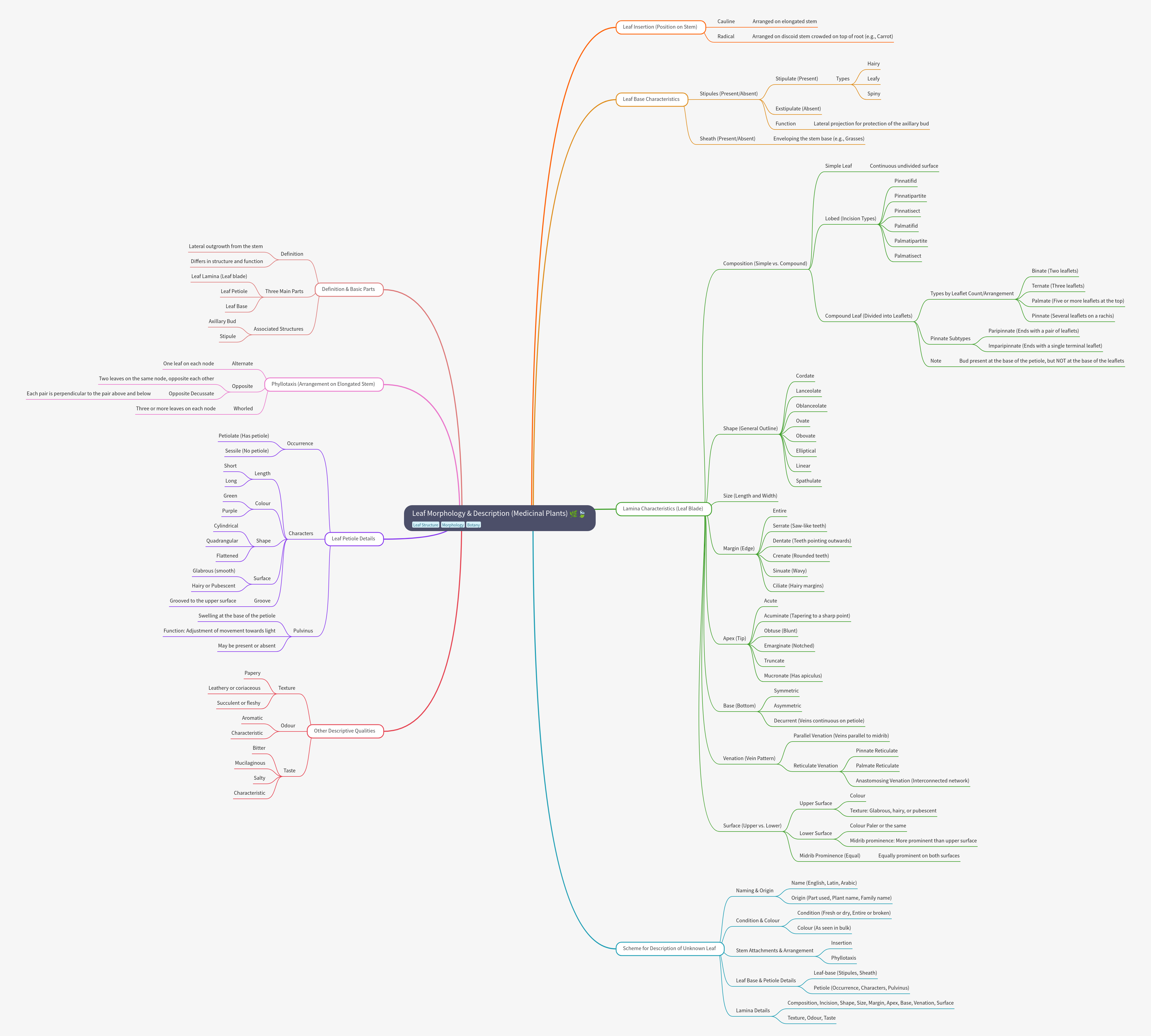 Leaf Morphology & Description for Medicinal Plants