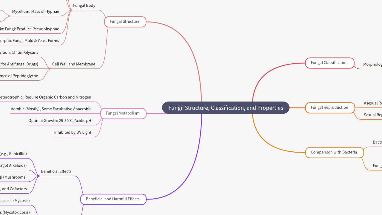 Mind Map:Fungi: Structure, Classification, and Properties ...