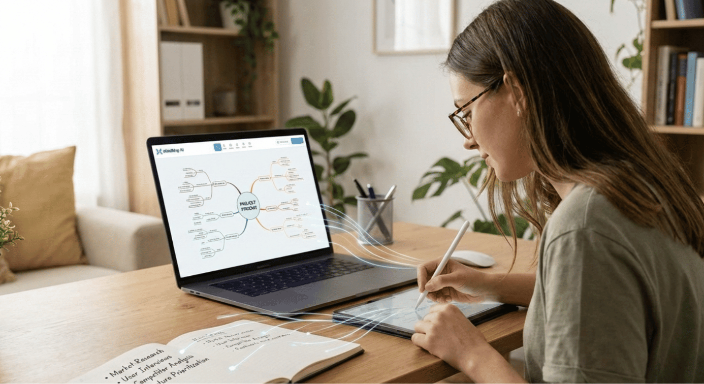 Creating mind map using AI