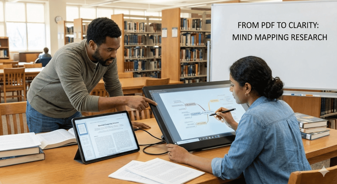 Converting academic PDFs into clear research mind maps using AI