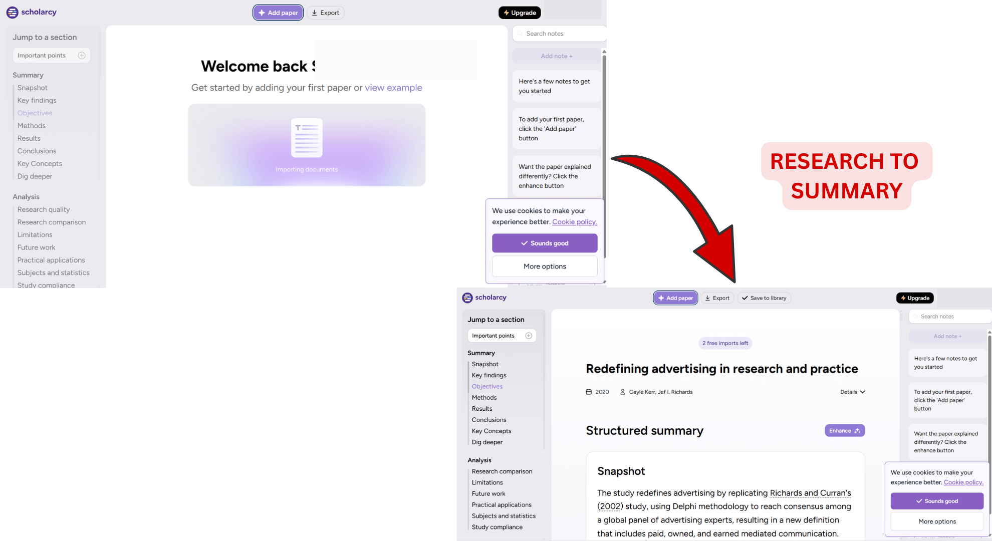 Scholarcy structured research paper summarizer