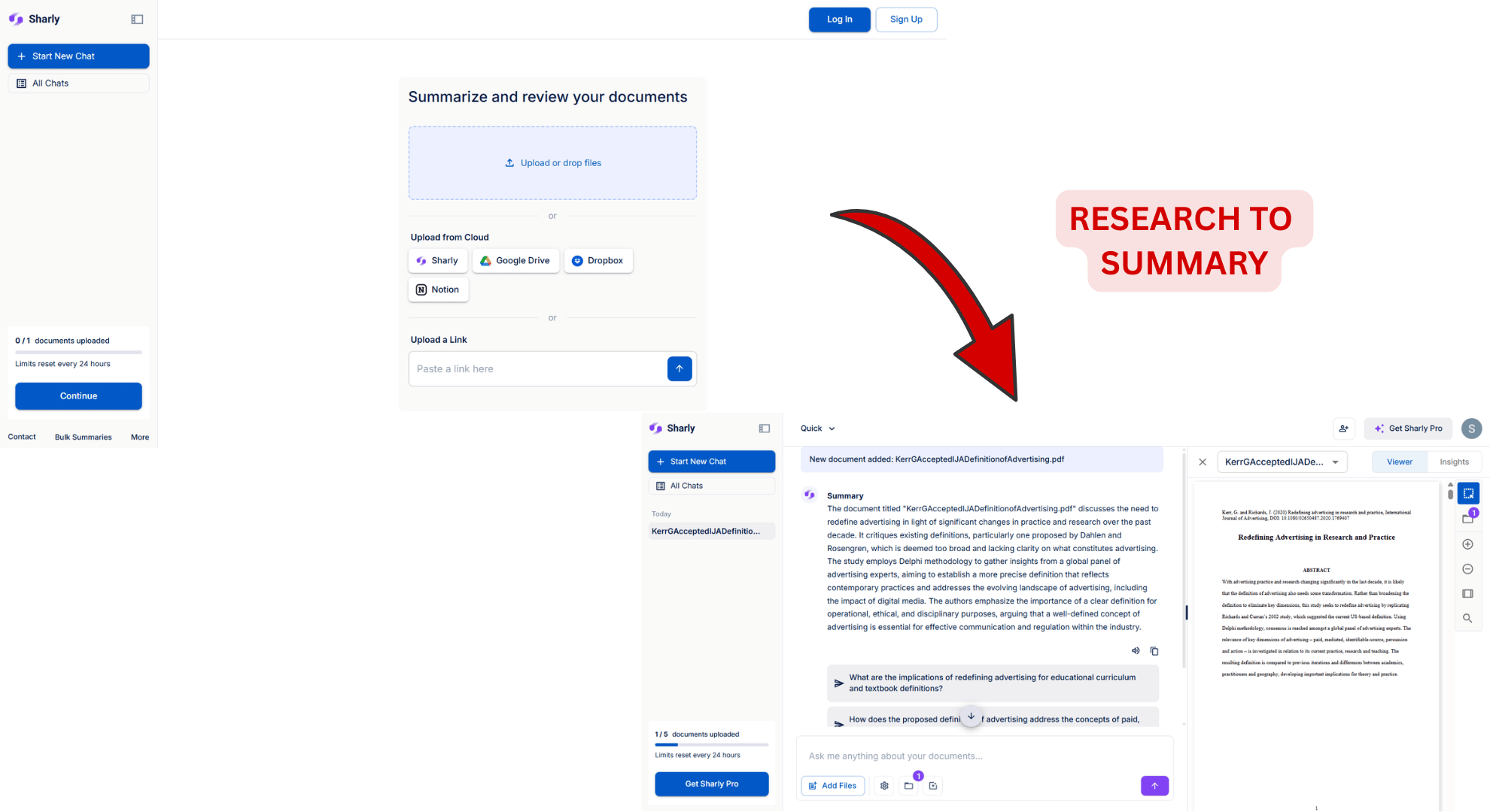 Sharly AI research summaries