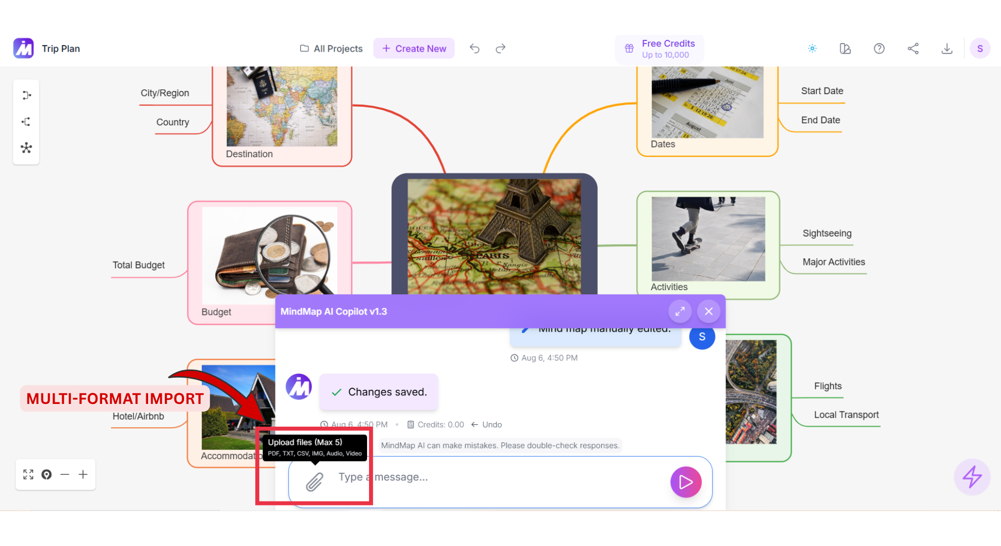 Mindmap AI Multi-Format Input screenshot