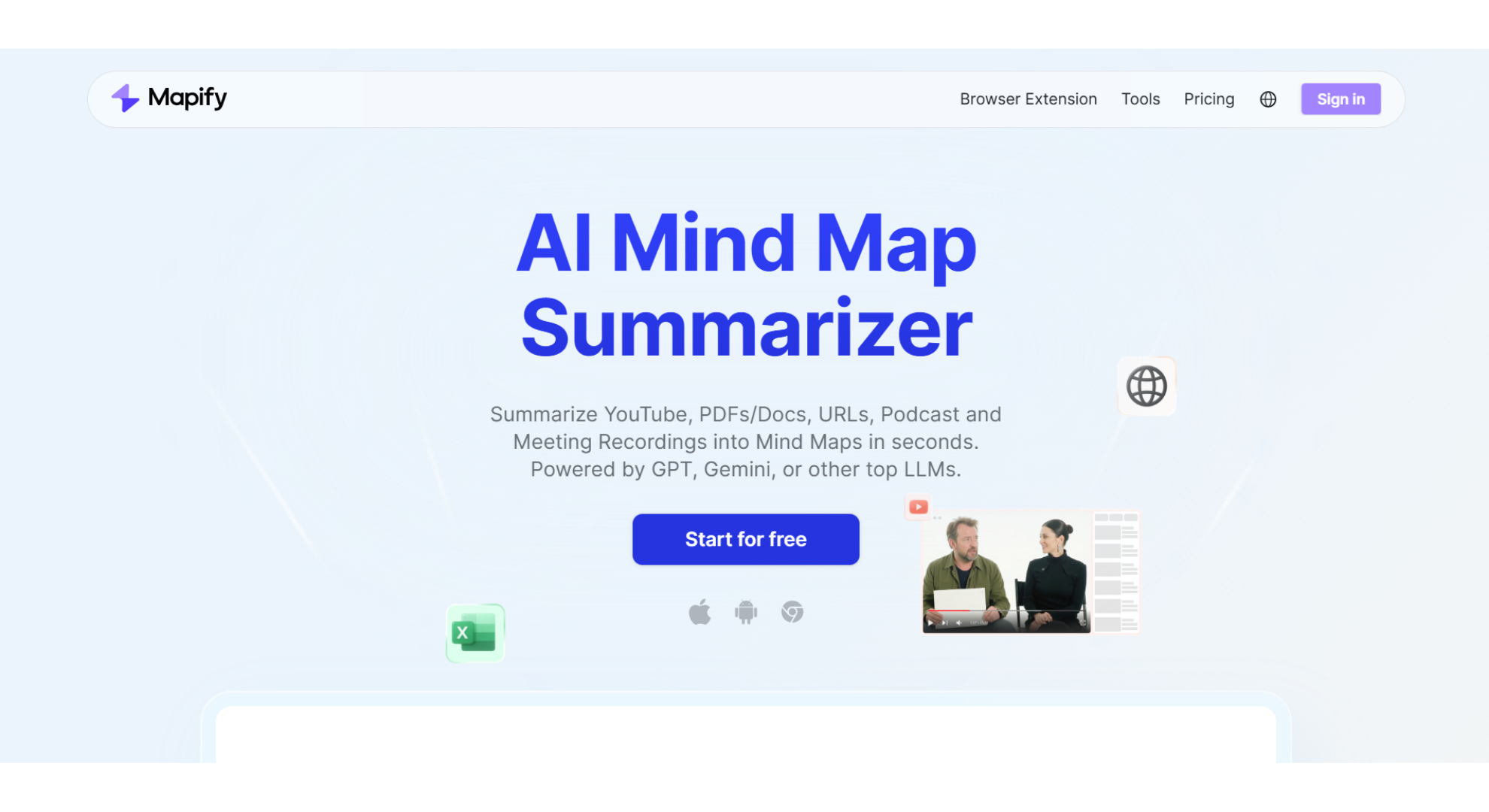 Mapify tool home screen screenshot