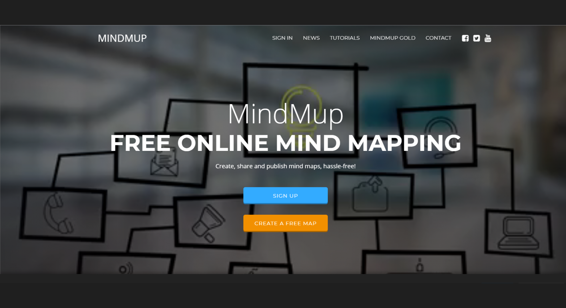 MindMup tool home screen screenshot
