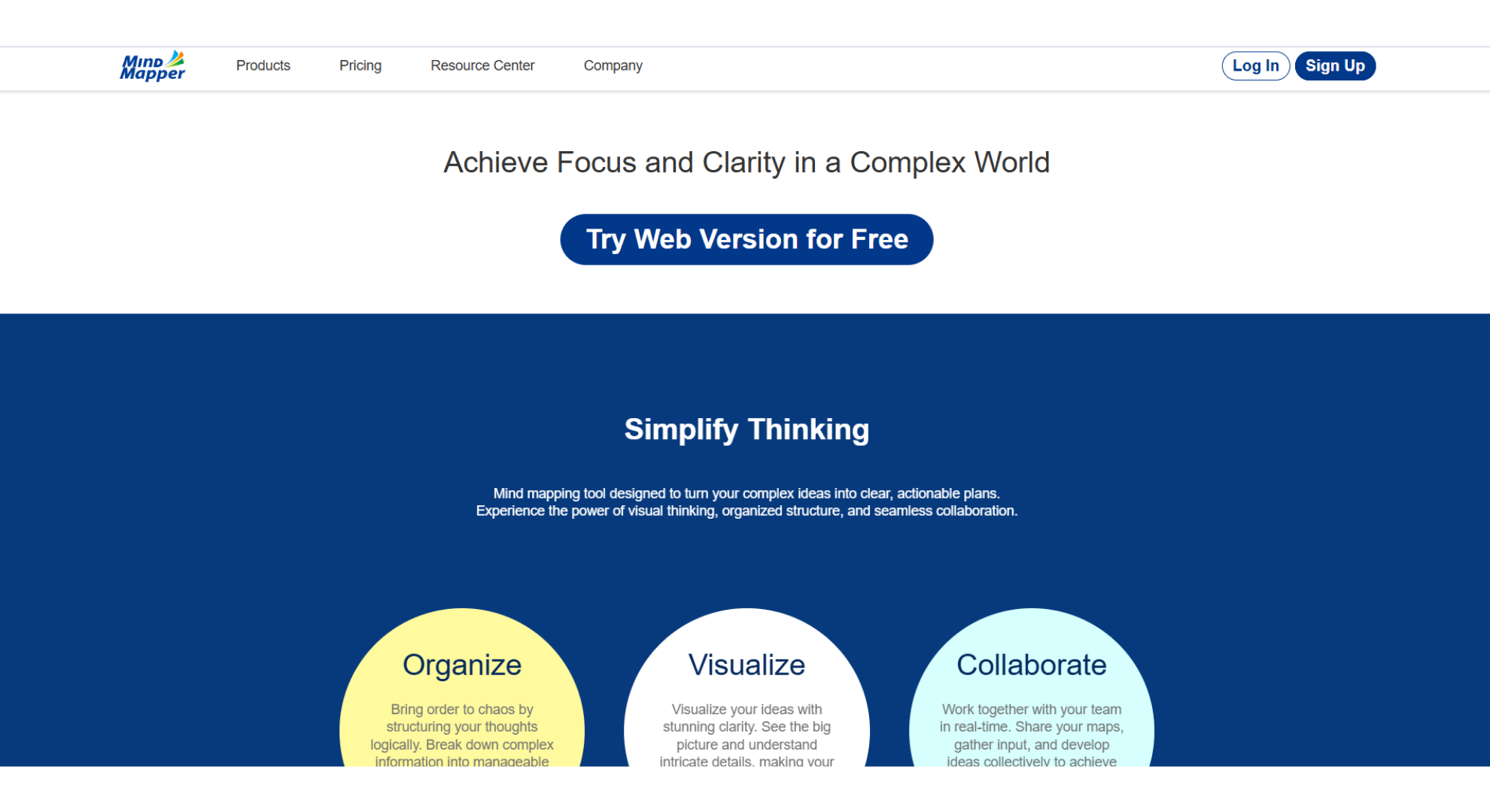 MindMapper tool homescreen screenshot