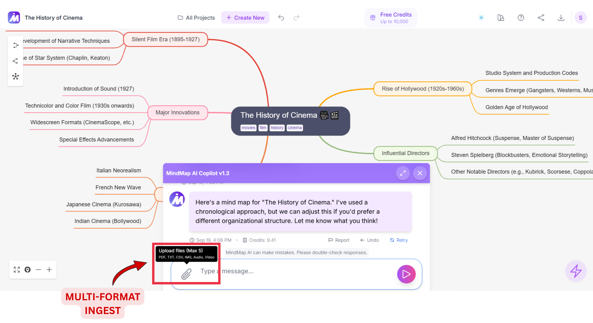 Multi-format ingest screenshot of MIndmap AI