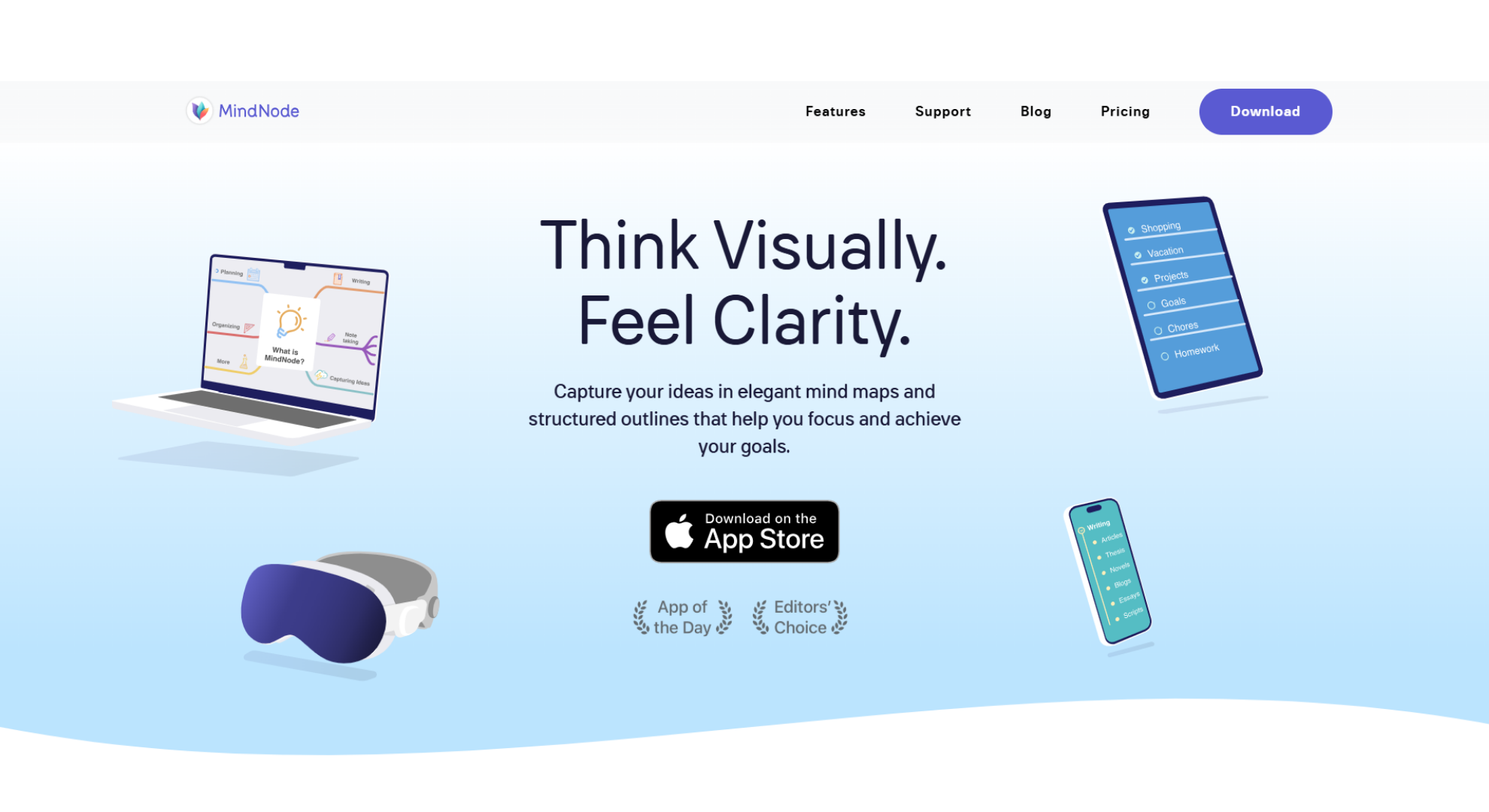 MindNode tool home screen screenshot