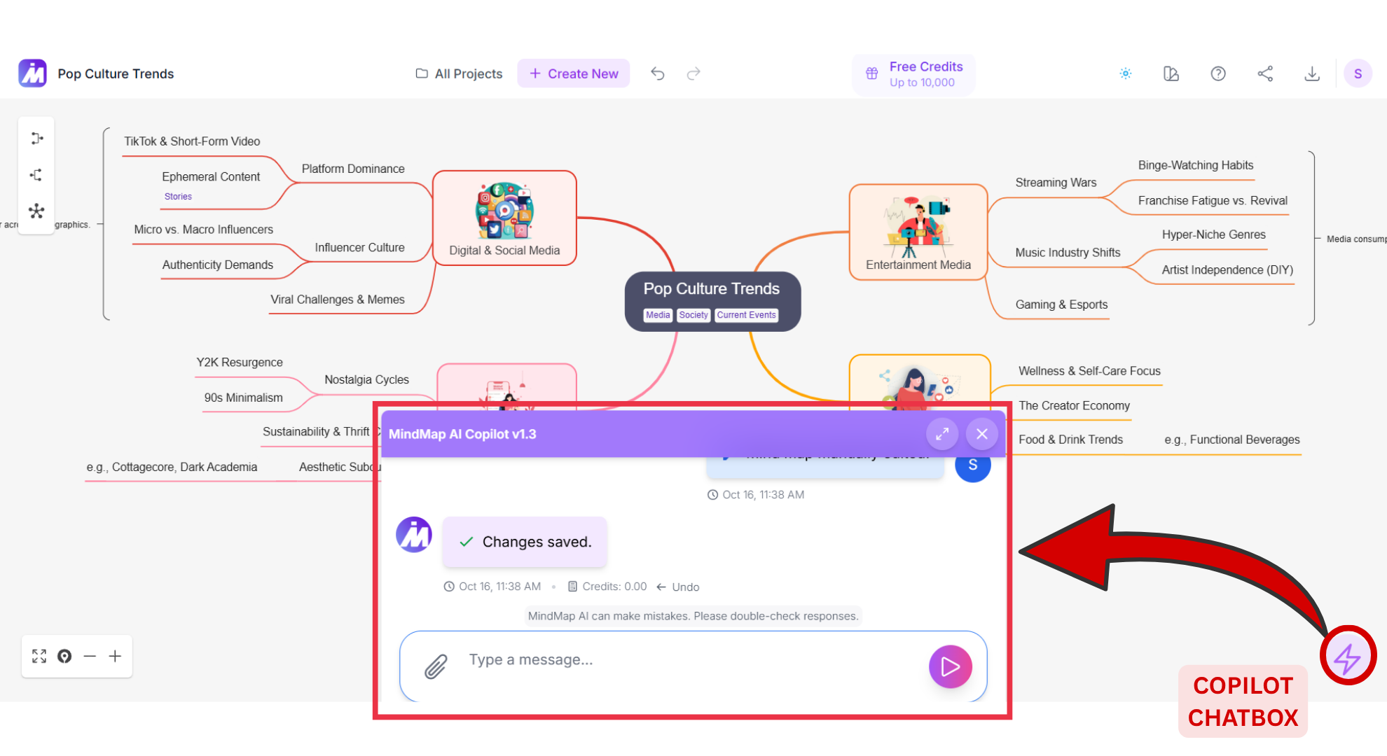 Copilot Chat screenshot of MindMap AI