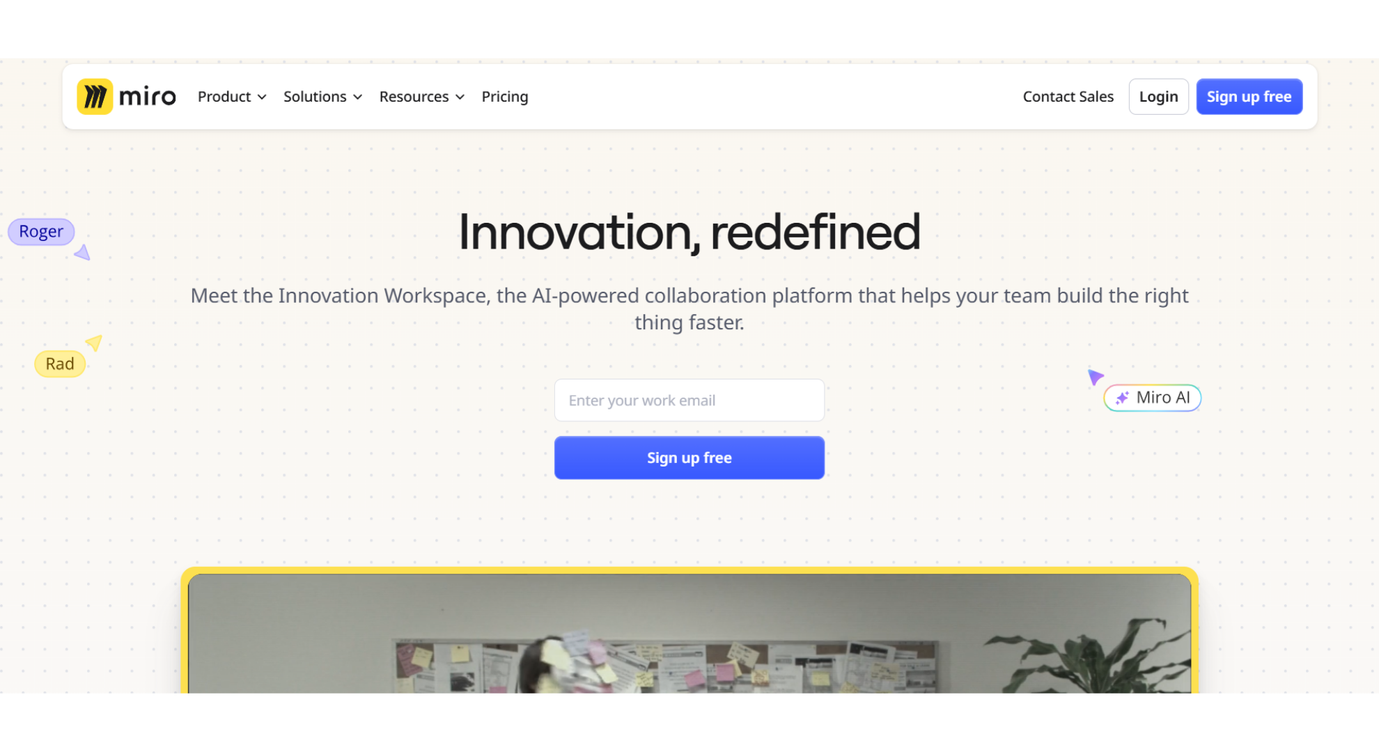 Miro tool home screen screenshot