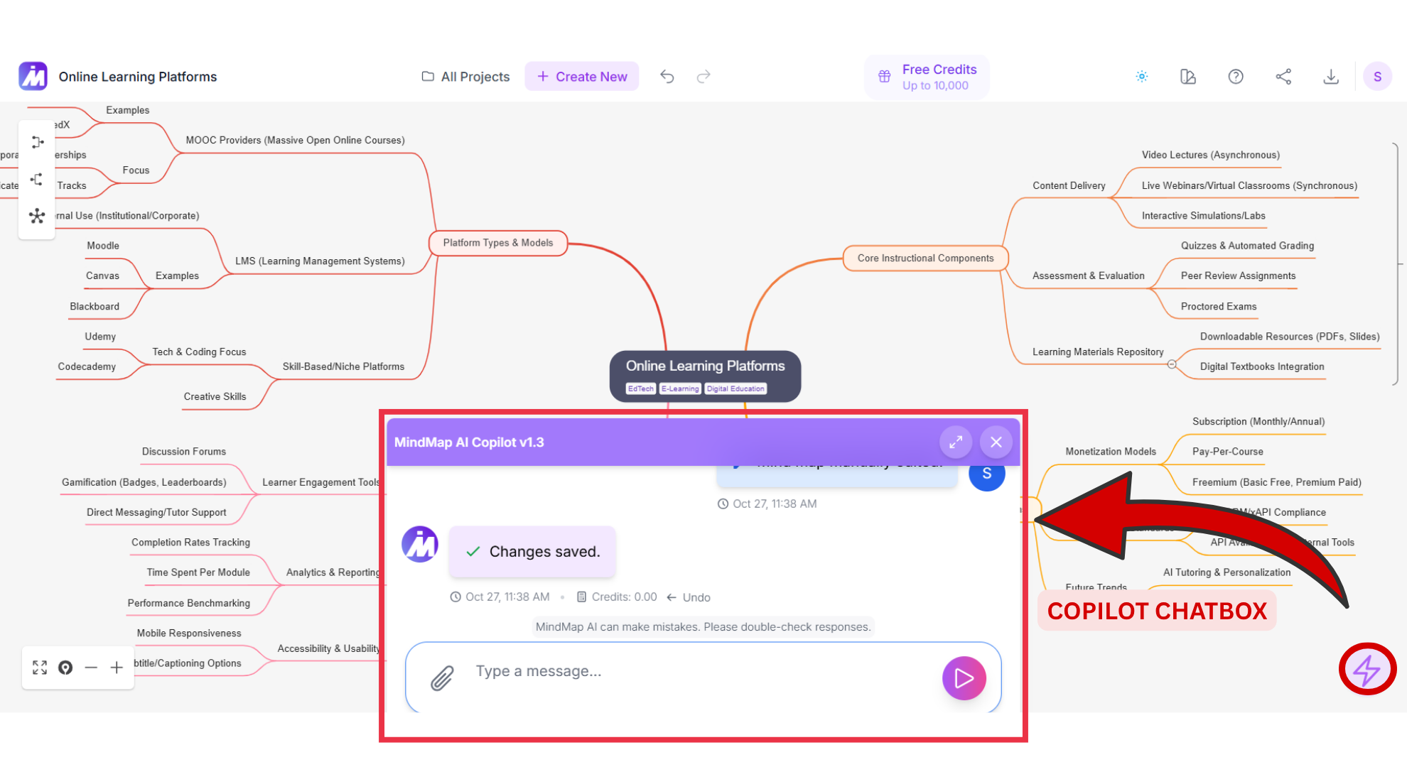 Copilot Chat screenshot of MindMap AI