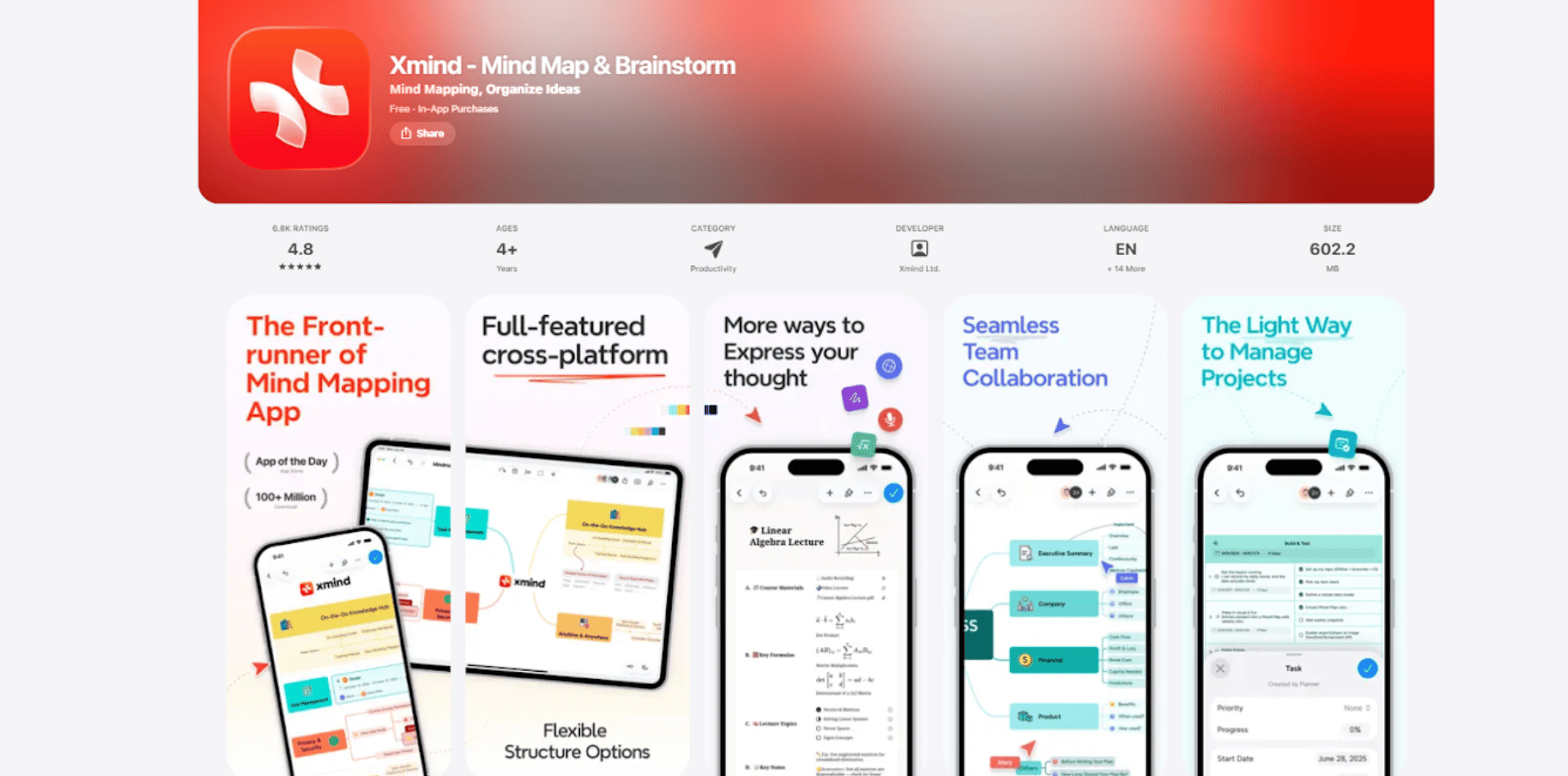 Screenshot of the XMind app on the App Store