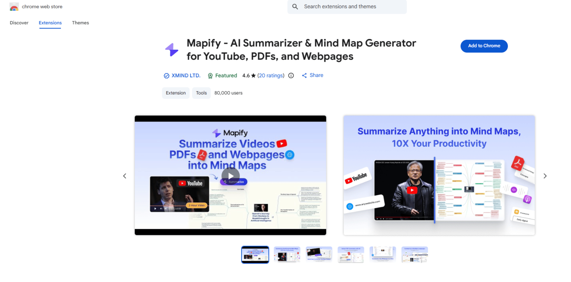 Screenshot of the Mapify Chrome extension