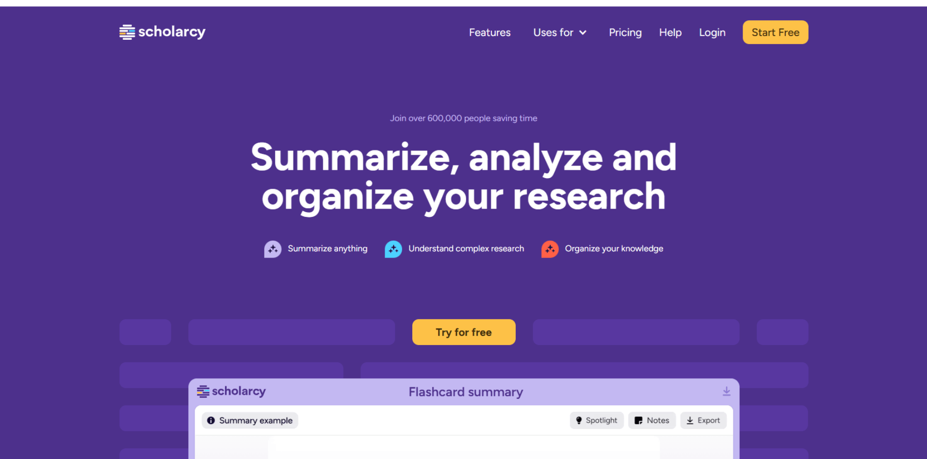 Scholarcy's PDF Summarize screenshot