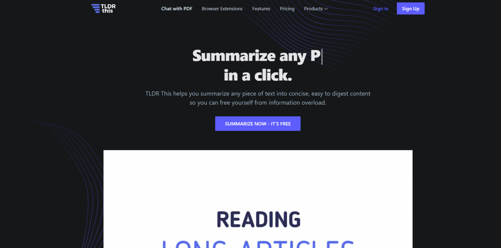 TLDR This's text Summarizer screenshot