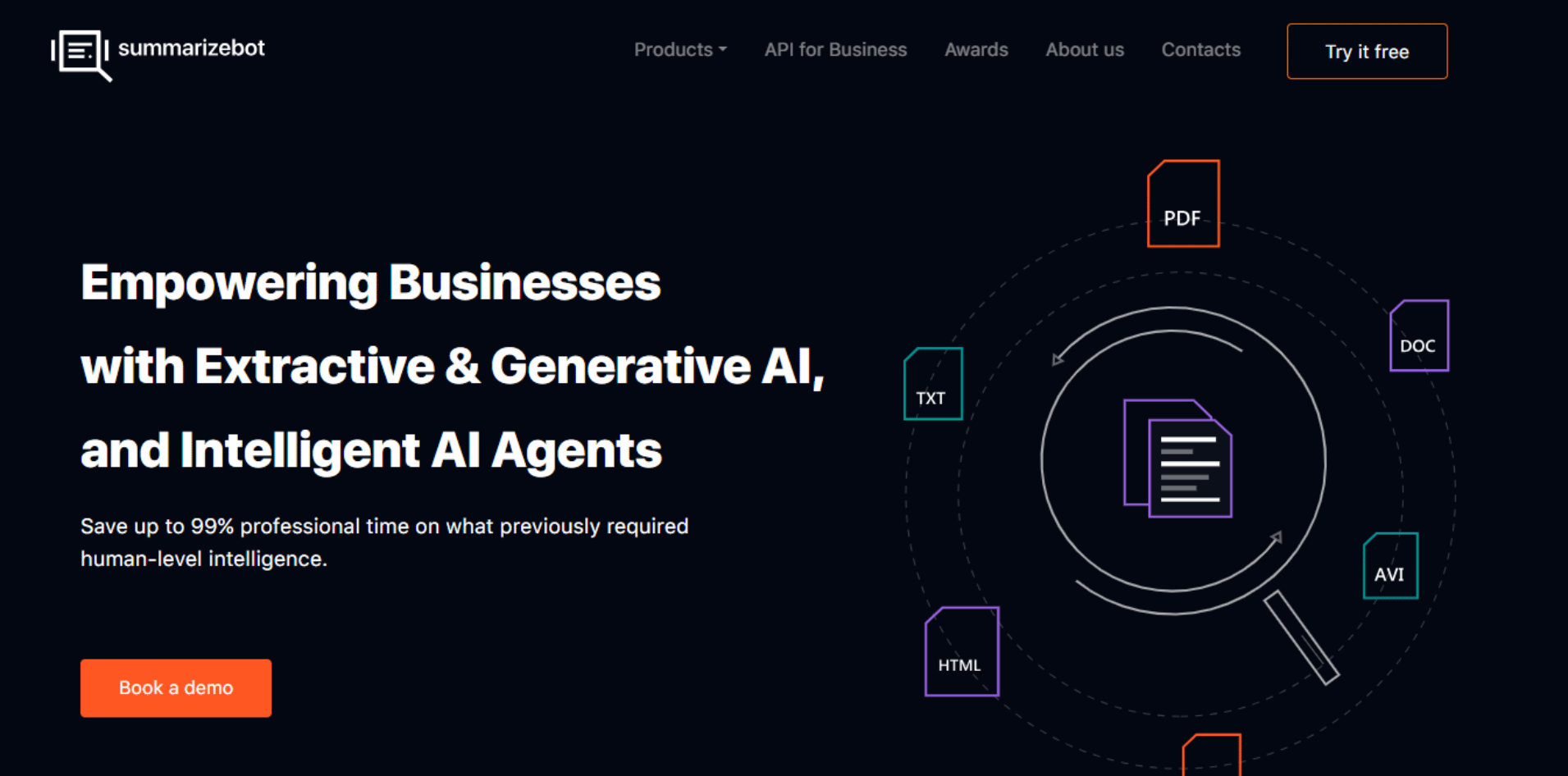 SummarizeBot's text Summarizer screenshot